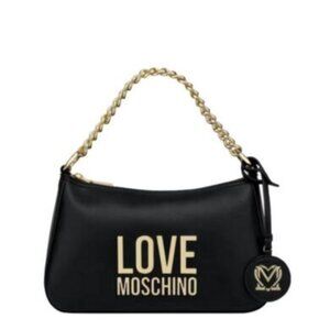 LOVE MOSCHINO WOMEN'S HANDBAG BAG BORSA BONDED PU NERO JC4108PP1FLJ000A